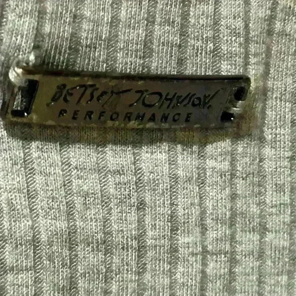 Betsey Johnson performance tunic top ribbed gray size small active workout - Picture 8 of 8